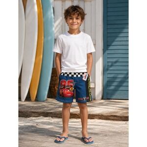 Disney Pixar CARS Swim Trunk Shorts Kids Boys Size 6/7 Lightning McQueen NWT